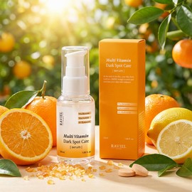 Raviel 2+2 잡티 순삭 피부 톤업 멀티비타민 잡티 앤 기미 케어 세럼 50ml 2+2 Spot Removal Skin Tone Up Multivitamin Spot and Freckle Care Serum 50ml