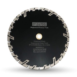 DT-DIATOOL Diamond Saw Blade with Deep Teeth 9 Inch / 230 mm for Cutting Granite Stone Marble Concrete