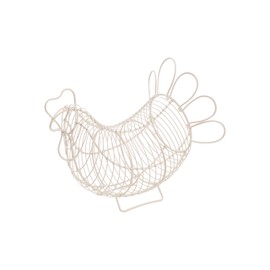 T&G Provence Wireware Small Chicken/Egg Holder, Cream, 23 x 13.5 x 20 cm