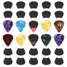 60pcs Guitar Picks Grips, Anti slip Sand Grips with 10 Guitar Picks, Self-Adhesive Guitar Pick Holder