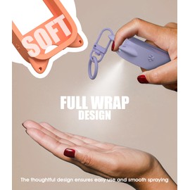 2 Packs Silicone Case Compatible with Touchland Hand Sanitizer Spray (Fit for 1 FL OZ/30 mL Ver), Portable keychain Cute Color Ears (Purple, Light orange)