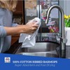 12 Pack, 100% Cotton Ribbed Bar Mops Kitchen Towels Dish