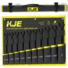 KJE 10-Piece SAE Black-Oxide Jumbo Combination Wrench Set, Open-End large