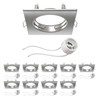 ledscom.de RIR Ceiling Mounting Frame Matt Chrome Square (LED/Halogen/GU10/MR16/PAR16/50 mm)