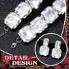 Zoestar Sparkly Crystal Jewelry Set Silver Rhinestone Necklace Earrings Set
