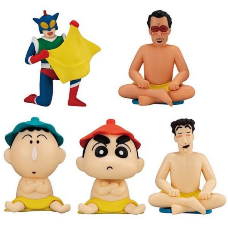 Crayon Shin-chan Sauna x 5 Types Set, Full Comp Toy,