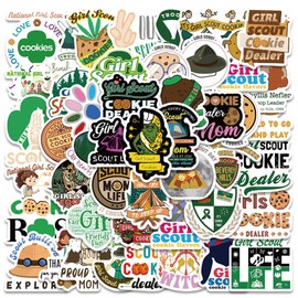 100Pcs Girl Scout Stickers Waterproof PVC Girl Scout Stickers Set Girl Scout Stickers for Water Bottle Bicycle Motorcycle Skateboard Laptop Decals Luggage