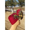 Red african print headwrap