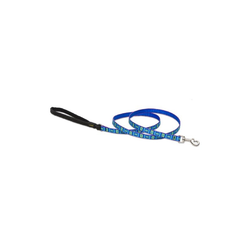 LupinePet Originals 1/2" Sea Glass 4-foot Padded Handle Leash for