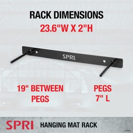 SPRI Wall-Mounted Rack for Hanging Exercise Mats, Black