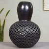 NOVICA Barro Negro Large Ceramic Vase, Black, 'Black Gourd Honeycomb'
