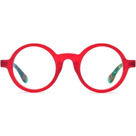 HEPIDEM 9270 - anteojos de acetato multicolor para mujer, estilo clásico, redondo, para hombre, anteojos ópticas, 9270 Rojo, 46mm