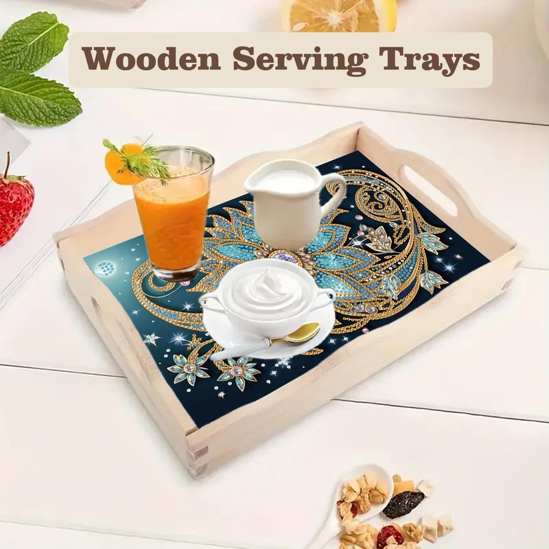 SHLUHA Diamond Art Kits for Adults Wooden Serving Trays with