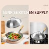 SUNRISE Heavy Duty Stainless Steel Wok Lid/Cover Dome (34cm), Fits