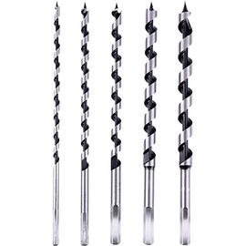 Wood Drill Bit Set, 23 cm Long, Auger Drill Bit Set, Auger Drill Bit with Hexagonal Shank, Wood Auger Drill Bit 6/8/10/12/14 mm