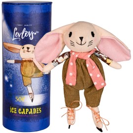 LEVLOVS Mouse in a Matchbox Danish Design Toy Baby Registry Gift Ice Skating Rabbit Linen Toy Plush Toy