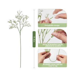 Flyingbluefish 60 Pcs Baby Breath Artificial Flowers Bulk，White Artificial Flowers Artificial Baby Breath Gypsophila Flowers para Decoracion for Wedding Party Home Decoration (60 PCS)