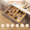 Lifewit 4 Compartments Bamboo Utensil Drawer Organizer, Expendable Cooking Silverware