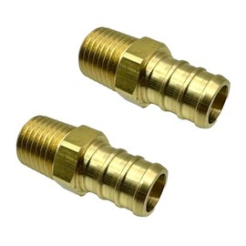 GRIDTECH (2 Pack) Brass 1/2” PEX to 1/4” NPT Male Connector Fitting, Lead-Free Adapter Heavy-Duty High-Pressure Support, Rust and Corrosion Resistant