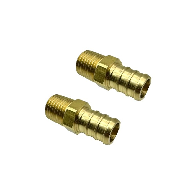 GRIDTECH (2 Pack) Brass 1/2” PEX to 1/4” NPT Male