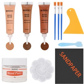 3 Colors Wood Filler Repair Kit,Wood Putty and Woods Filler Laminate Floor Repair Kit for Scratch Cover & Restore Laminate Scratch, Cracks, Hole, Restofinisher Wooden Door, Furniture, Table, Cabinet