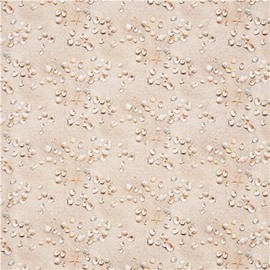 Beach seashell light brown Landscape Medley fabric by Elizabeth's Studio (per 0.5 yard units)
