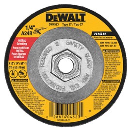 Dewalt DW4523 10 Pack 4-1/2-Inch by 1/4-Inch by 5/8-Inch General Purpose Metal Grinding Wheel