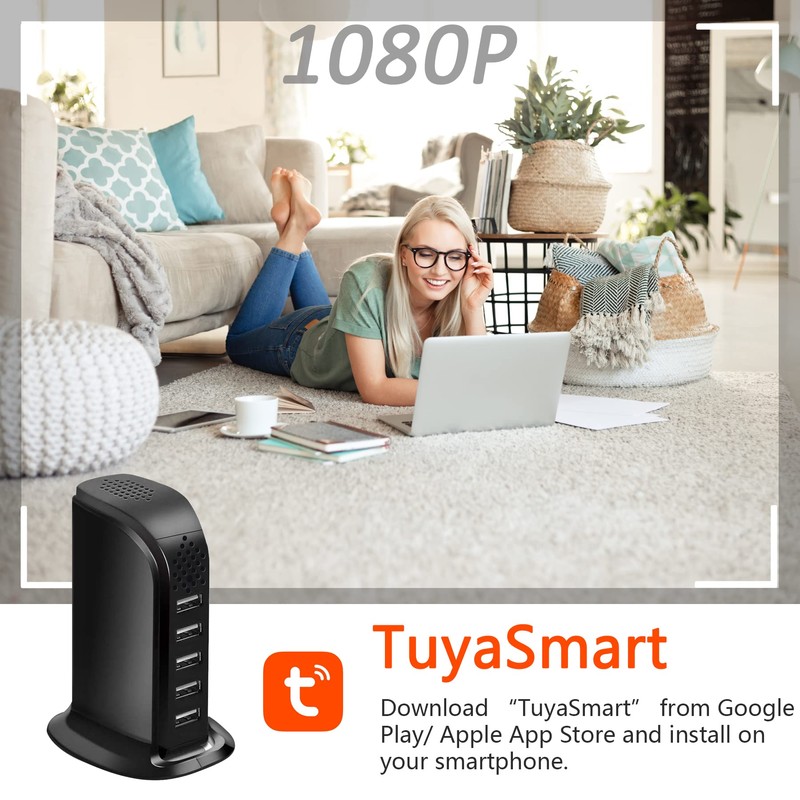WiFi USB Charger Camera,HD 1080P Wireless USB Charger Security Cameras