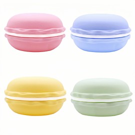 HAN SHENG - 4 cajas de almacenamiento de macaron gigante de 4 pulgadas, colorido y grande, caja de almacenamiento de joyas de macarón (azul, verde, rosa, amarillo)
