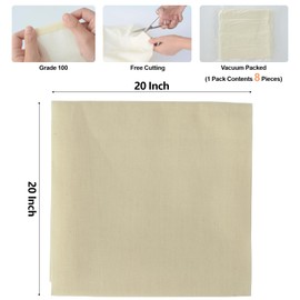 8pcs Cheesecloths,20x20 Inch. Reusable With Hemmed 2 Edges.Straining & More. Ultra-Dense (The Finest) Butter Muslin. 100% Unbleached Cotton Cheesecloth, Cheese Making, Coffee Filters, Butter Muslin