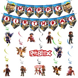 13Pcs Banner Birthday Decoration, Theme Bunting Garland and Hanging Decoration, Happy Birthday Banner, Theme Party Decorations for Kids Party Supplies