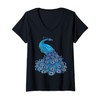 Womens Beautiful Peacock V-Neck T-Shirt