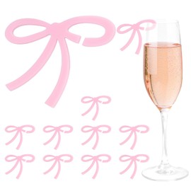 Wmbzxh 10PCS Pink Bows Wine Glass Charms for Stem Glasses, Cute Bow Charms for Party, Birthday, Wedding, Christmas Bows Decor Accessories (Style 1)