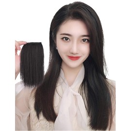 Partial Wig 100% Human Hair Top of Head Back Point Wigs Medical Wigs Women Ladies One Touch Mini Hairpiece Fashion Wig Volume Up YOYO (Black, 3.1 x 3.9 inches (8 x 10 cm)