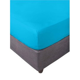 Miracle Home. Fitted Sheet 100% Brushed Microfibre Elastic Fitted Sheet with Anti-Peeling Effect. 90 x 200. Bed 90. Turquoise