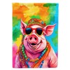 Hippie Animal Pig House Flag