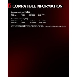 Torchbeam Front Steering Knuckle & Wheel Bearing Hub Assembly Replaces Jeep Patriot 2007-2017, Jeep Compass 2007-2017, Dodge Caliber 2007-2012,Passenger Side 698-410