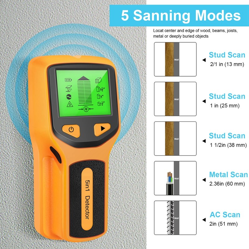 LiebeWH Buscador de Pernos Sensor de Escáner de Pared 5