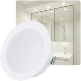 Sweet Led Flat Recessed Light 12 V IP44 Furniture Recessed Light 3.5 W LED 6500 K Bathroom Light Round Ultra Flat Mini Wet Room Light Furniture Recessed Spotlight Bathroom Recessed Spotlights Cold White White