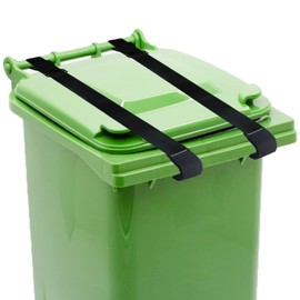 Nilioerup 2 Pieces Trash Can Locks for Animals, Adjustable Trash Can Lid Strap Raccoon Bear Proof Trash Can Lock Trash Can Lid Elastic Security Strap with Metal Claw for Outdoor Garbage Can