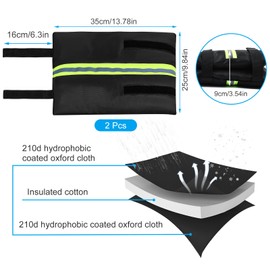 2Pcs Outdoor Faucet Cover for Winter Freeze Protection Frost Proof Insulated Spigot Freeze Miser Reusable Waterproof Water Faucet Insulation Wrap with Reflective Strip for Garden Yard Outside Hose Bib