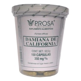 Prosa Damiana De California 150 Cápsulas + Potencia Para Hombres Sabor Neutro