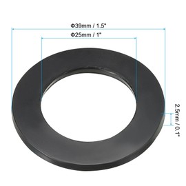 TOP-VIGOR 8Pcs Rubber Flat Washers, 39mm OD 25mm ID 2.5mm Thickness Heavy Duty Black Rubber Grommet Vibration Damping Pads Sealing Gasket Washers for Faucet Pipe Water Hose Fastener Bolt