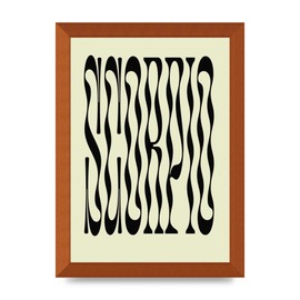 Lithobee - Star Sign Scorpio - Printed Wall Art Design in Sizes A2, A3 & A4 Framed in a Stylish Quality Coloured Frame or Unframed (A4 Bronze Abraded Frame)