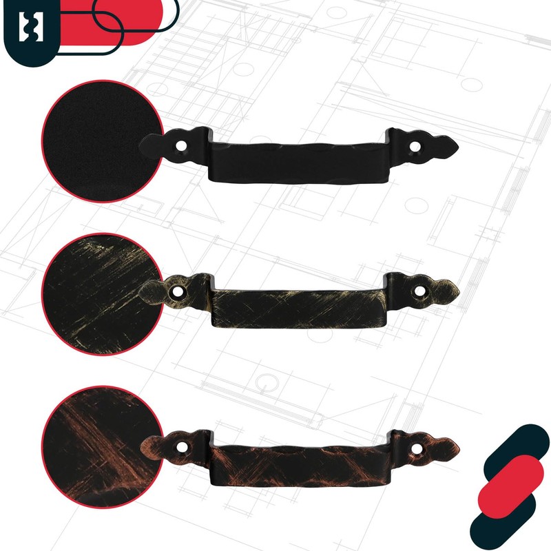 KOTARBAU® Set of 2 Forged Door Handles Black + Antique