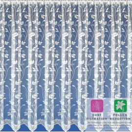 Maple Textiles Meadow Leaves Patterned Design Net Curtain Sold Per Metre Cut to Width for Windows Patio Doors Caravans (81"(205cm) Drop)