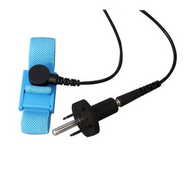 Static Care Banana Jack Outlet Plug Adapter with ESD Anti Static Wrist Strap Set 12' Coil Cord - Universal Ground 3 Prong USA Adapter