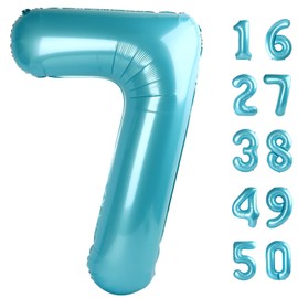 40 Inch Number Blue 7 Balloon,Large Dark Blue Foil Number Balloons 7 17 27 70 for Boys Girls Men Women Digit 7 Balloons Birthday Anniversary Events Party Decorations Supplies