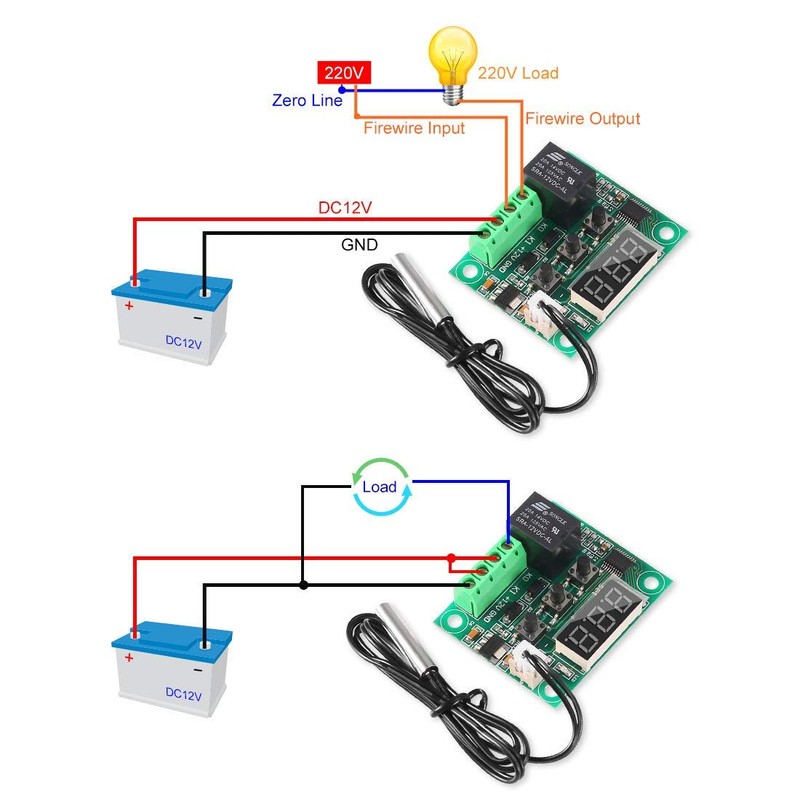 Greluma 1 x 12V Temperature Controller Module with Housing, Digital