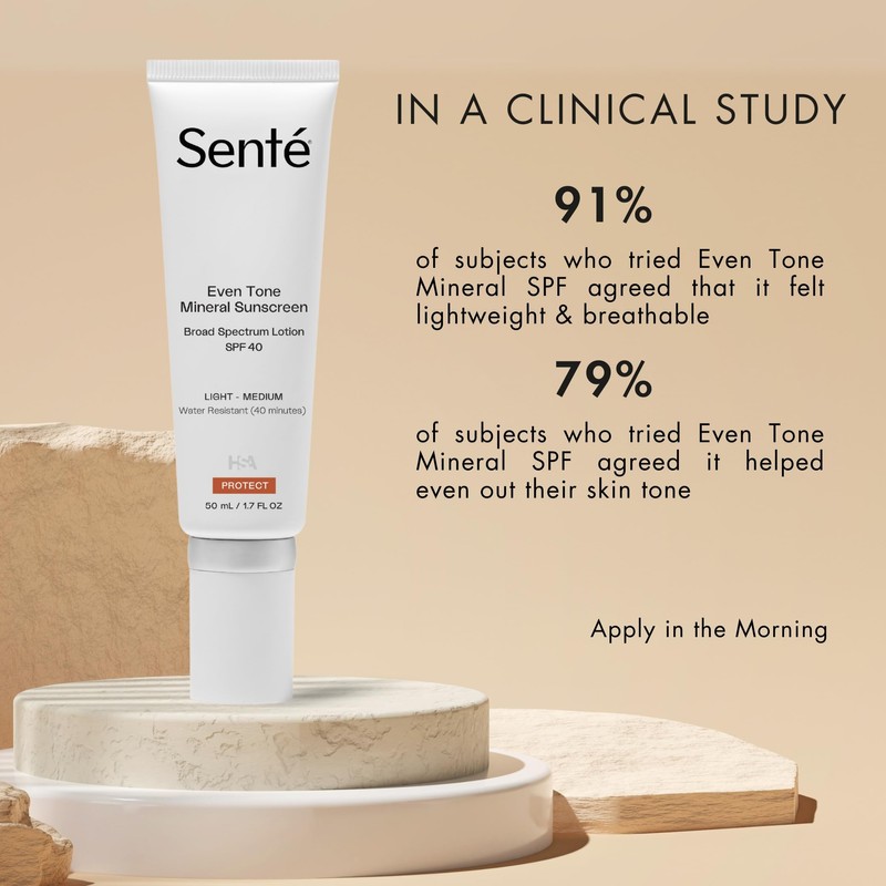 Senté Even Tone Mineral Sunscreen Tinted | SPF 40 Light-Medium